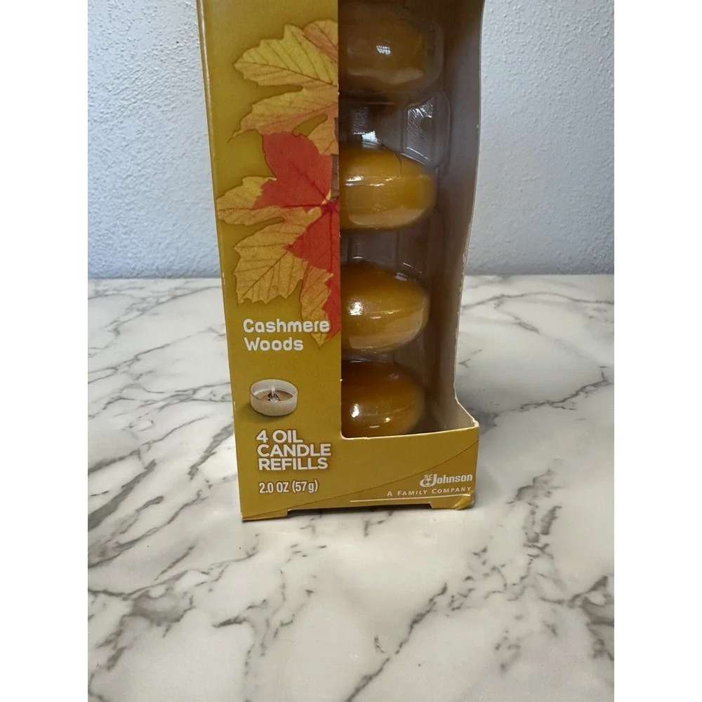 Glade Scented Oil Candles. 4 Refills. Cashmere Woods Limited Edition. New In Box
